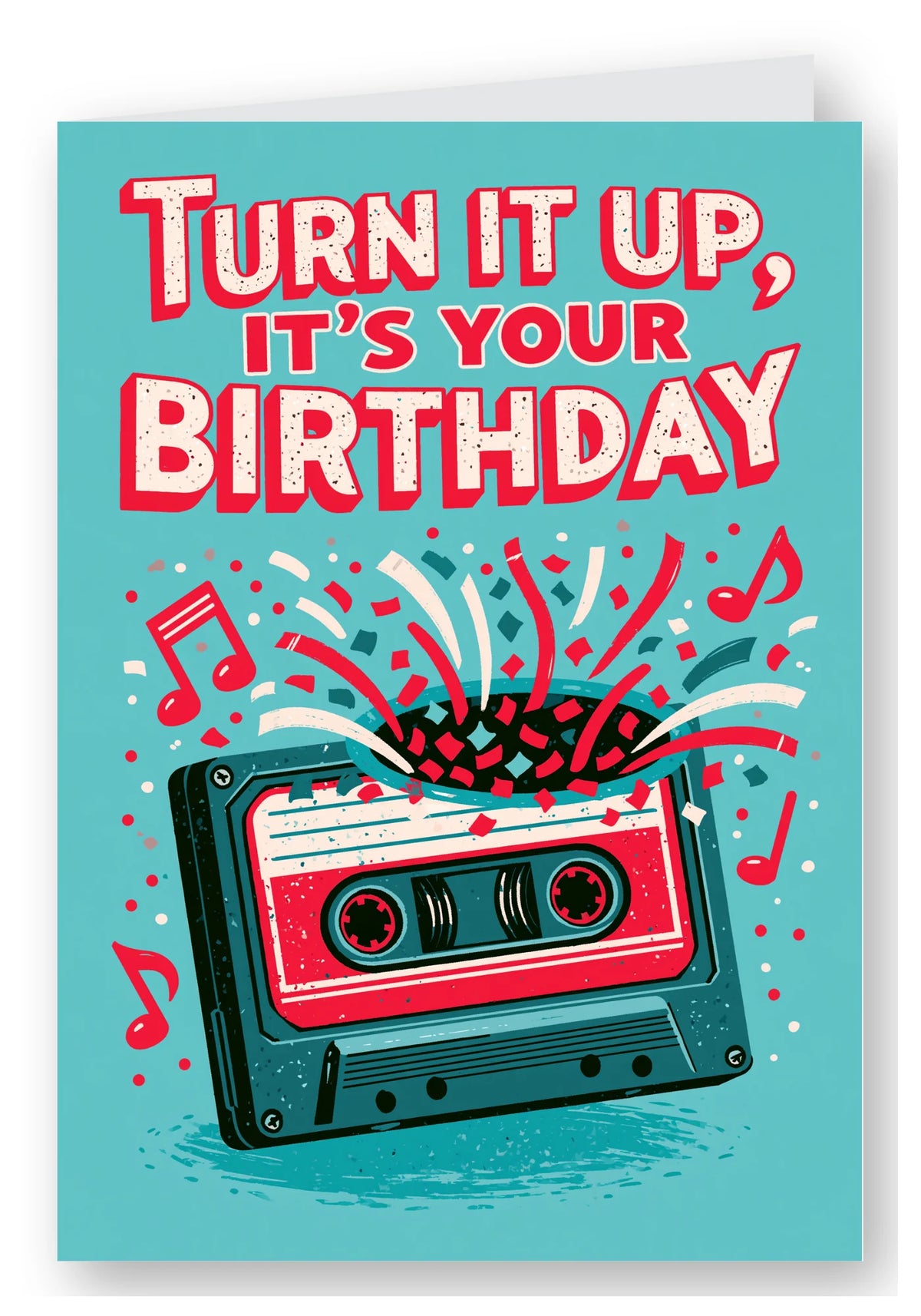 Turn It Up, It's Your Birthday Card - Pink Cassette