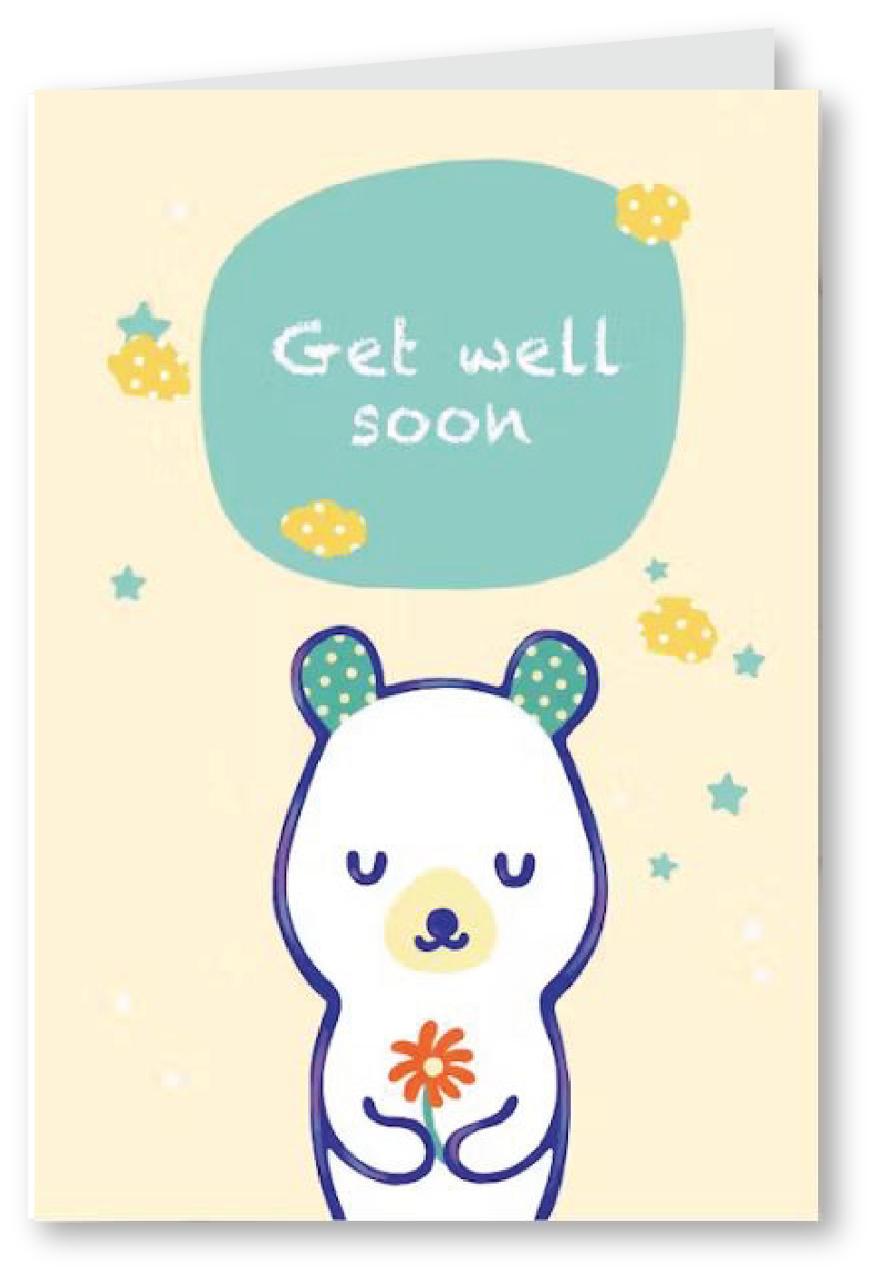 Get Well Teady Bear-- Get Well Soon Card