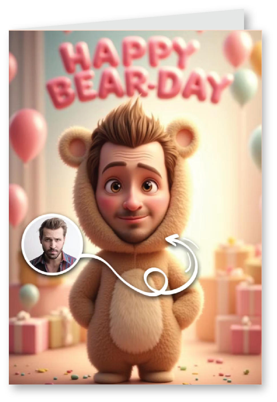 Happy Bear-Day Ai Photo Magic Birthday Card