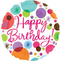 Happy Birthday Polka Dots Foil Balloon 18in