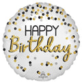 Black Gold Birthday Balloon – Satin Happy Birthday Foil 18in