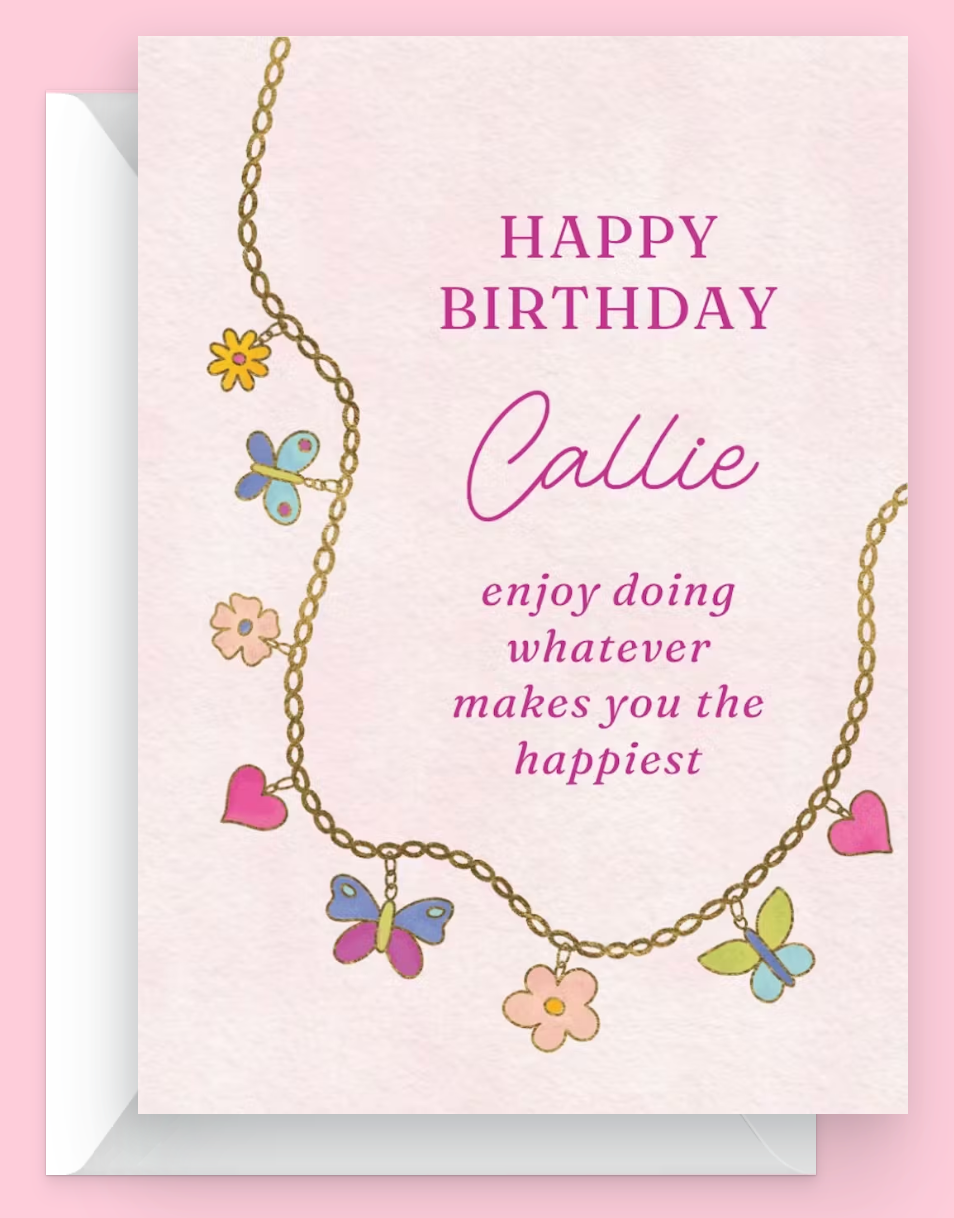 Butterfly Charm Happy birthday card