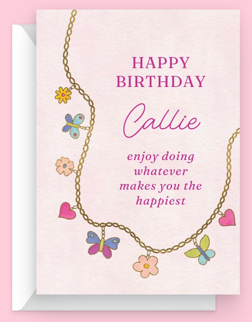 Butterfly Charm Happy birthday card