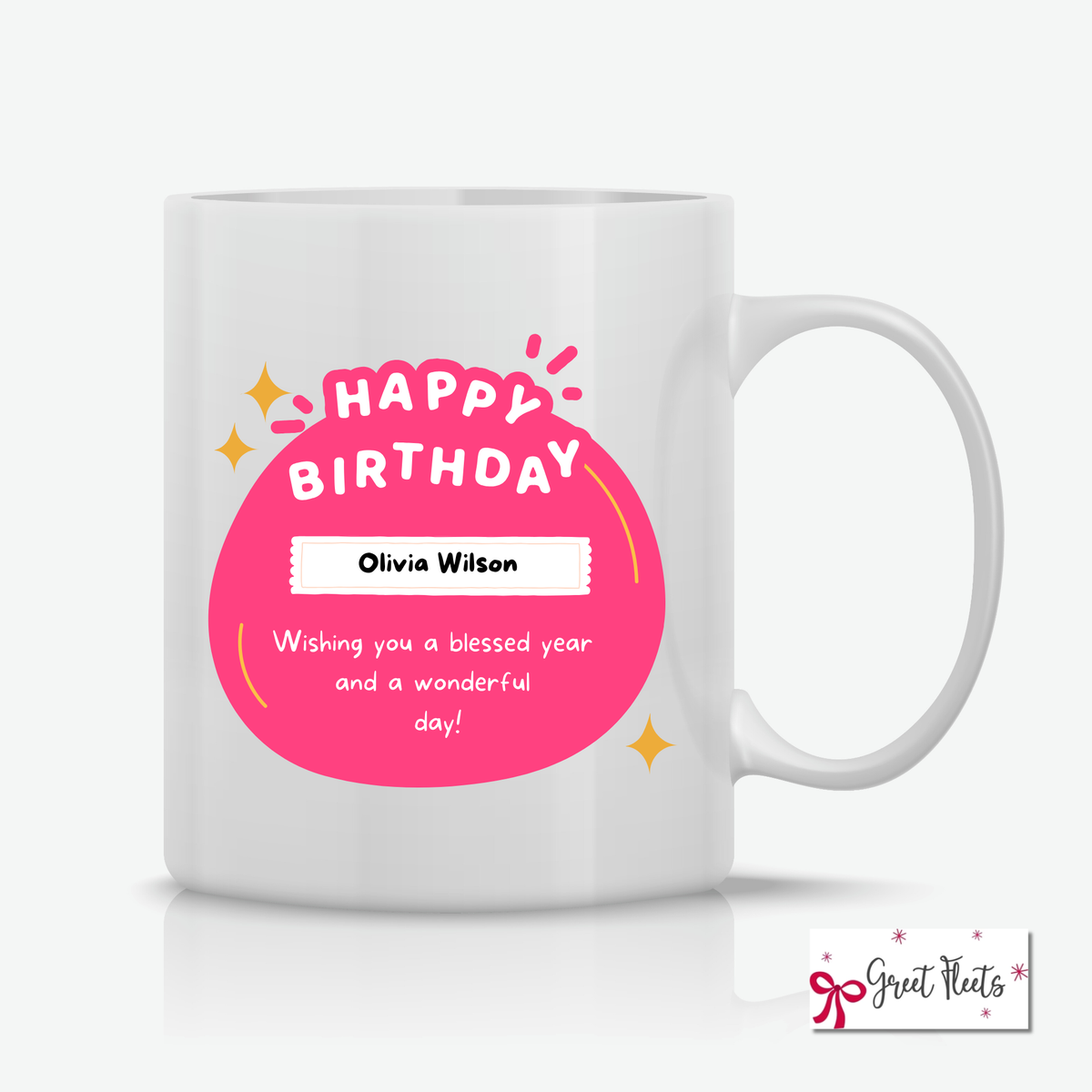 Custom Colorful Birthday Mug – Personalized Name & Date Gift
