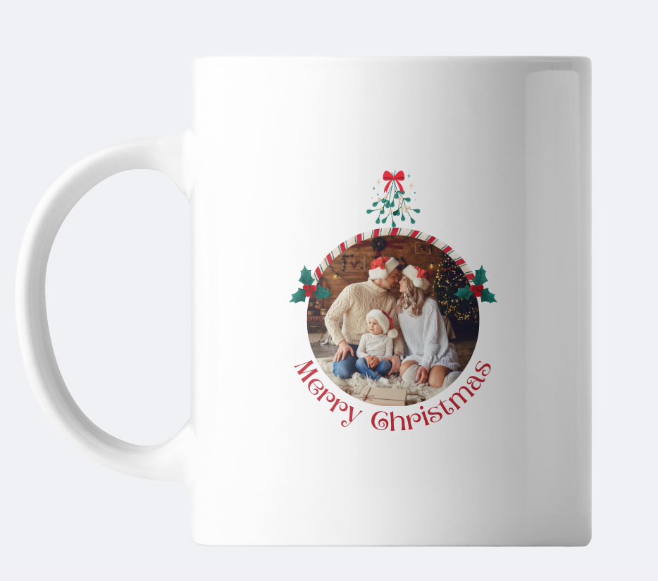 Custom Merry Christmas Photo Mug – Personalized Holiday Gift |