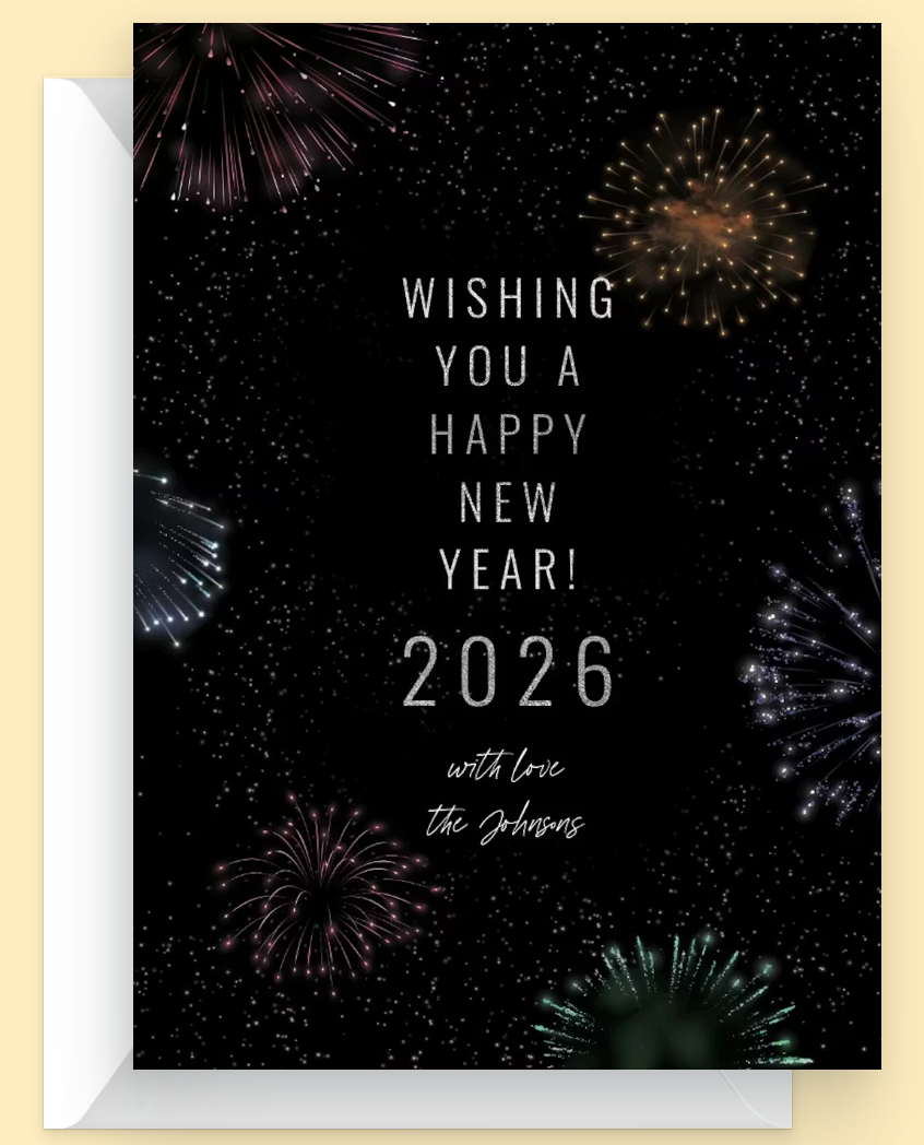 Fireworks New year card