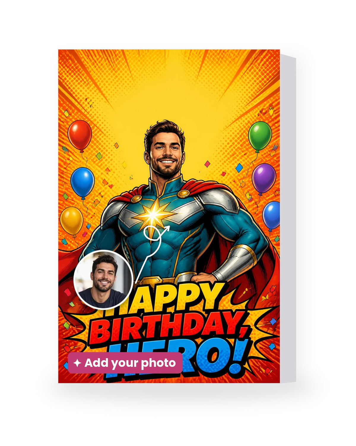 Happy Birthday, Hero! – AI Face Card