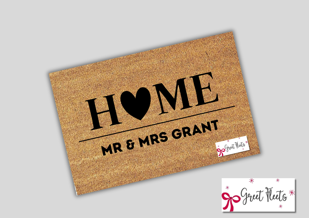 Personalized Home Doormat for Couples