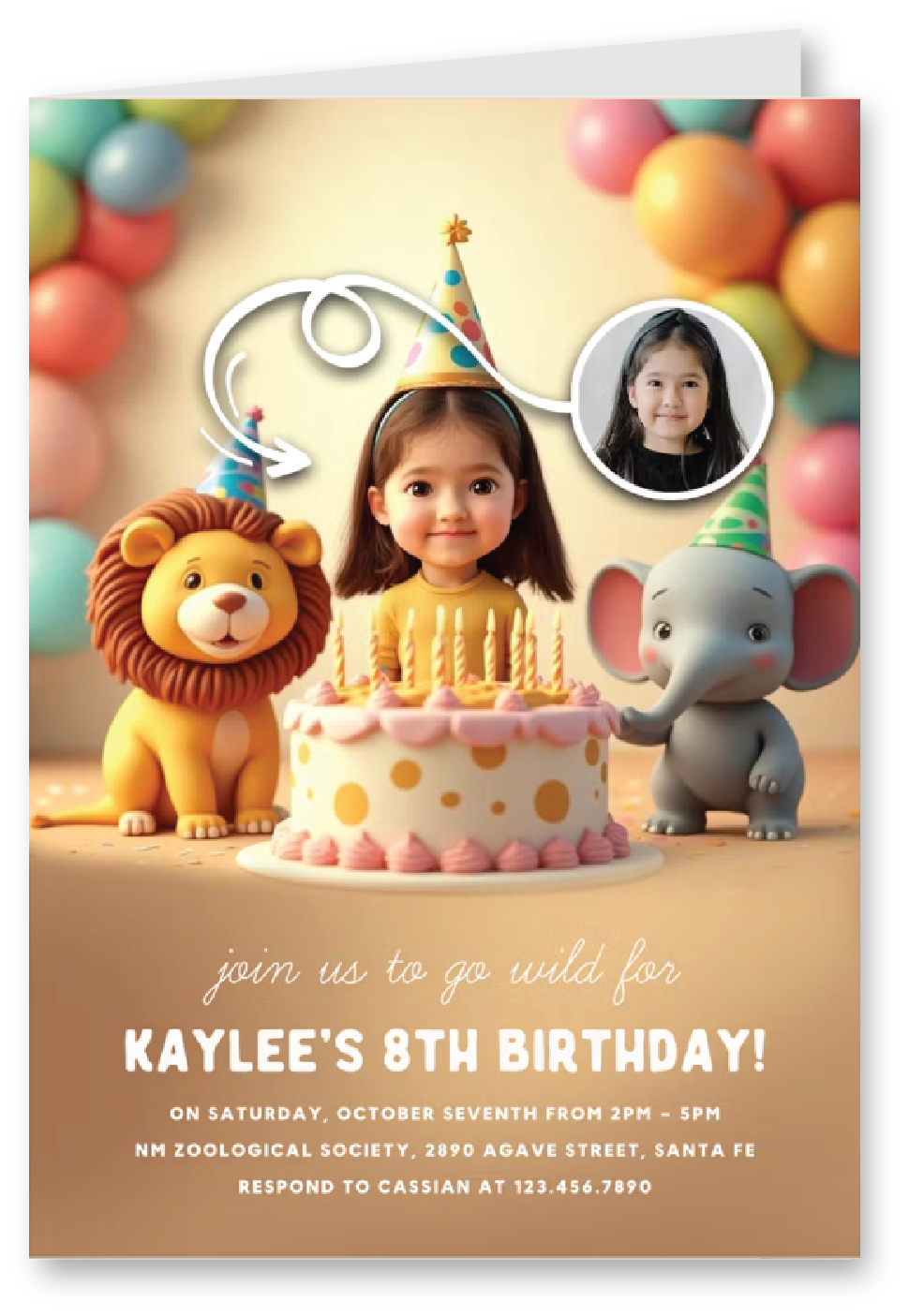 Wild Birthday Cake - AI Magic Photo Birthday Card