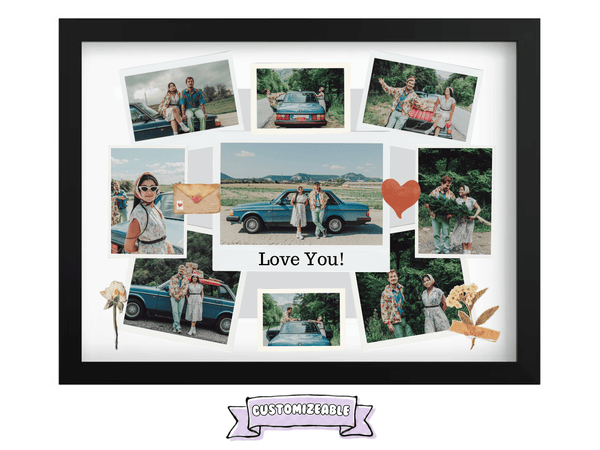 The "Love Story" Custom Collage Anniversary Frame Black
