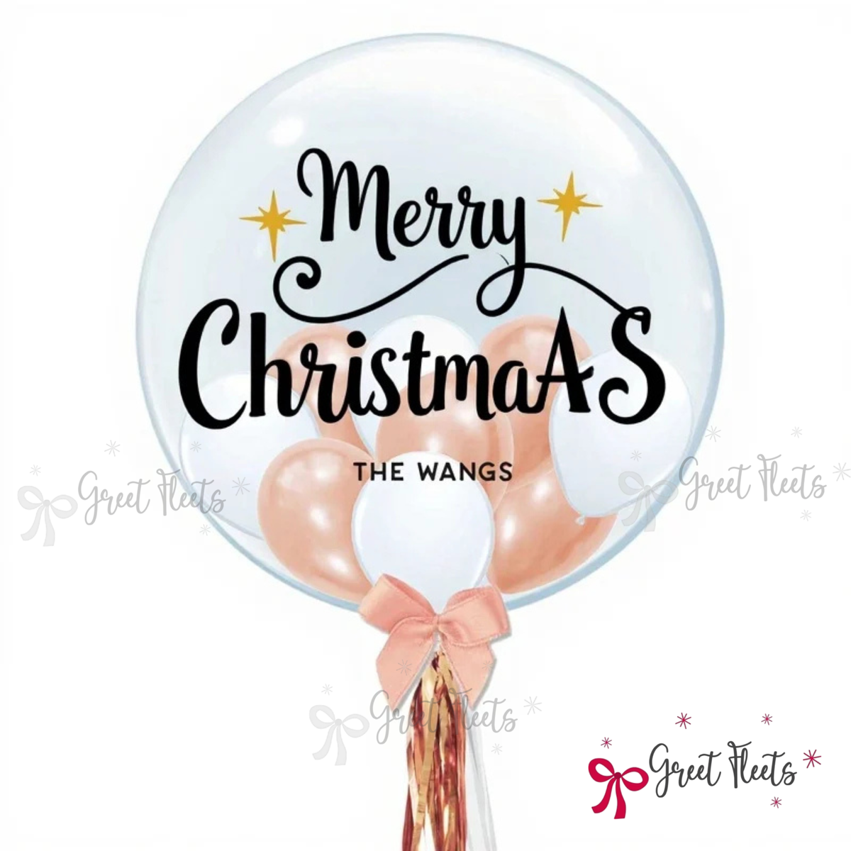 Christmas CUSTOM NAME 24 inch Bubble Balloon