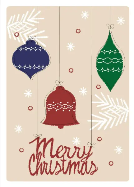 Splendid Ornaments Christmas Card