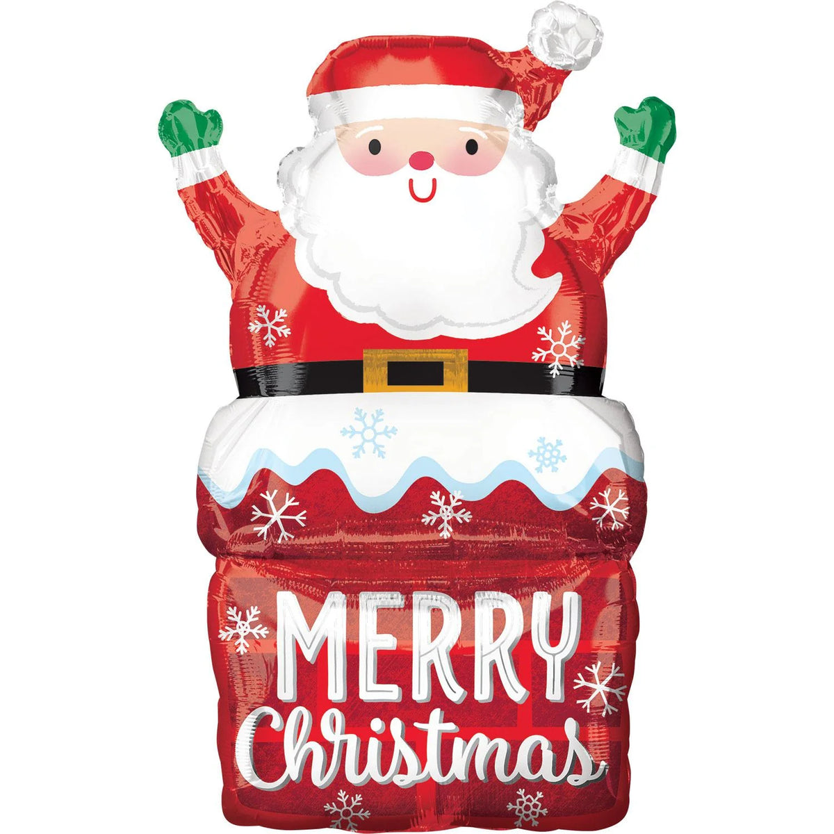 Santa In Chimney SuperShape Foil Balloon 50x76cm