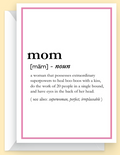 Mom Definition Mother's day card
