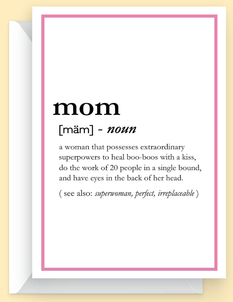 Mom Definition Mother's day card