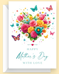 Heart Florals Mother's day card