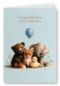 Congratulations on Your Baby Boy Card - Brown Bear