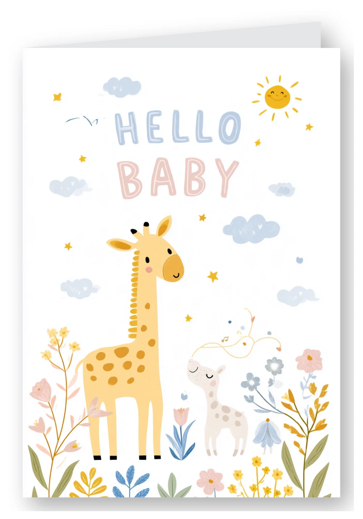 Hello Baby Giraffe New Baby Card