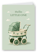 Hello Little One Vintage Pram New Baby Card