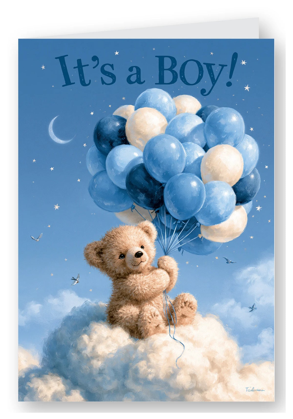 It's a Boy! Teddy Bear Balloons New Baby Card
