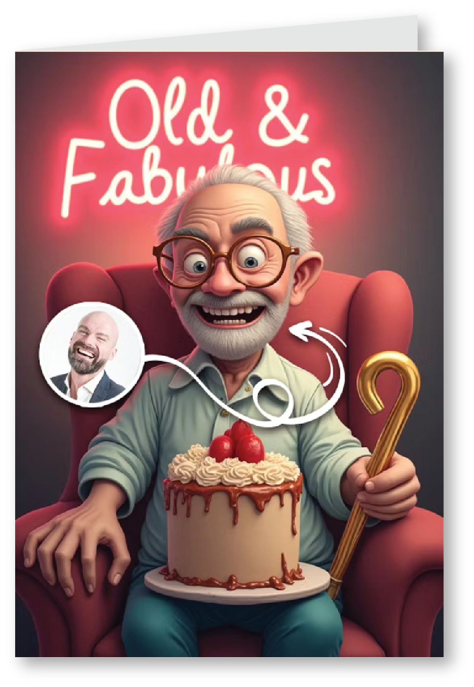 Old & Fabulous - Ai Magic Photo Birthday Card
