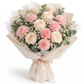 Pastel Carnations, Roses & Baby’s Breath Bouquet
