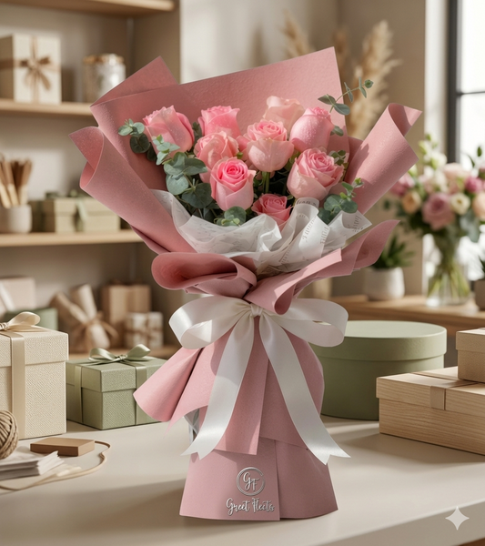 Tender Touch Rose Bouquet-Pink greetfleets