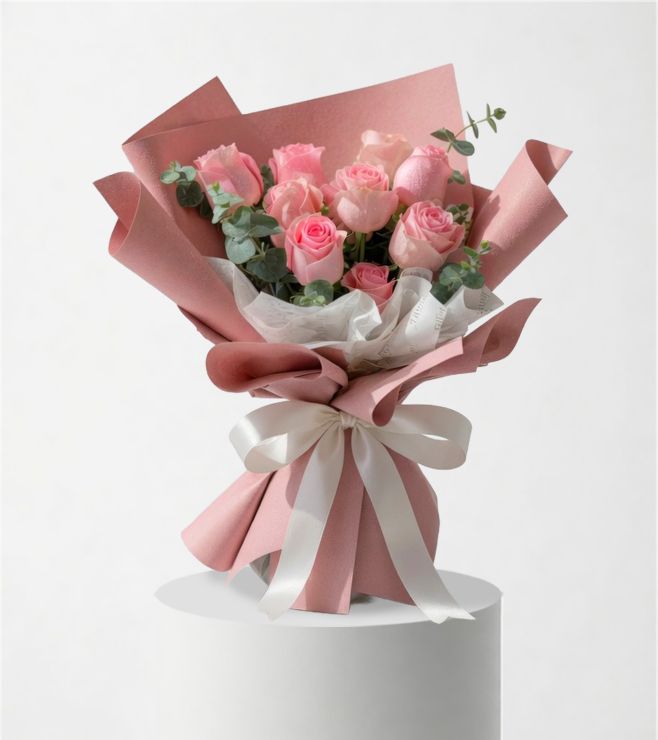 Tender Touch Rose Bouquet-Pink