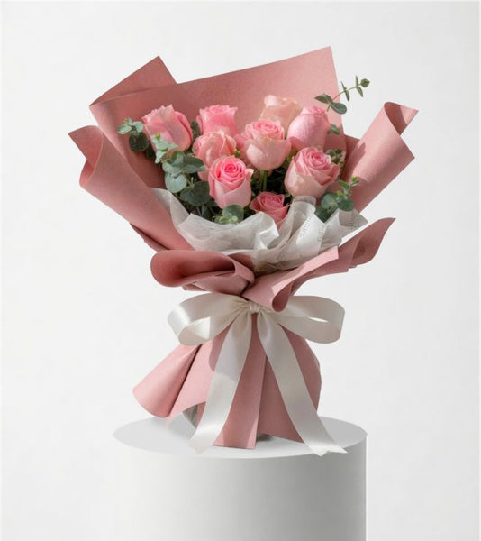 Tender Touch Rose Bouquet-Pink greetfleets