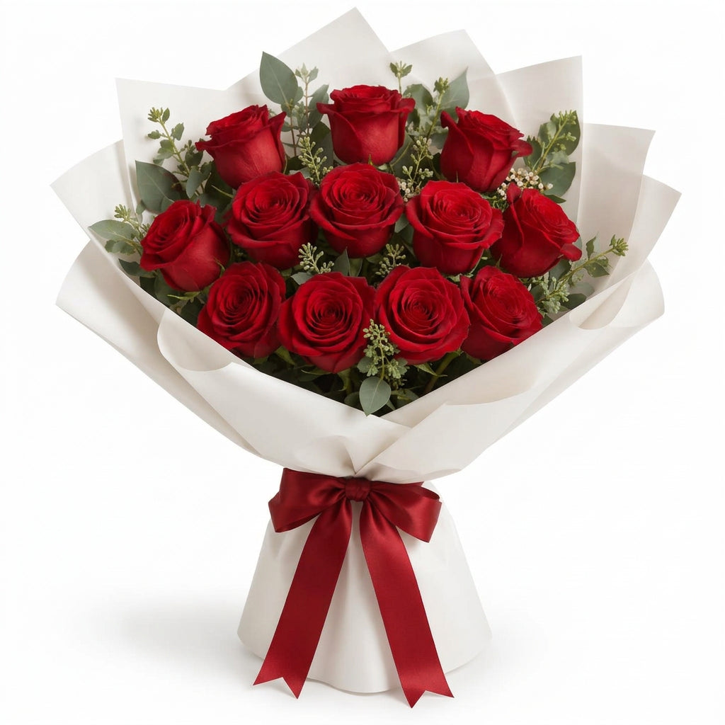 Red Rose Bouquet — 12 Roses