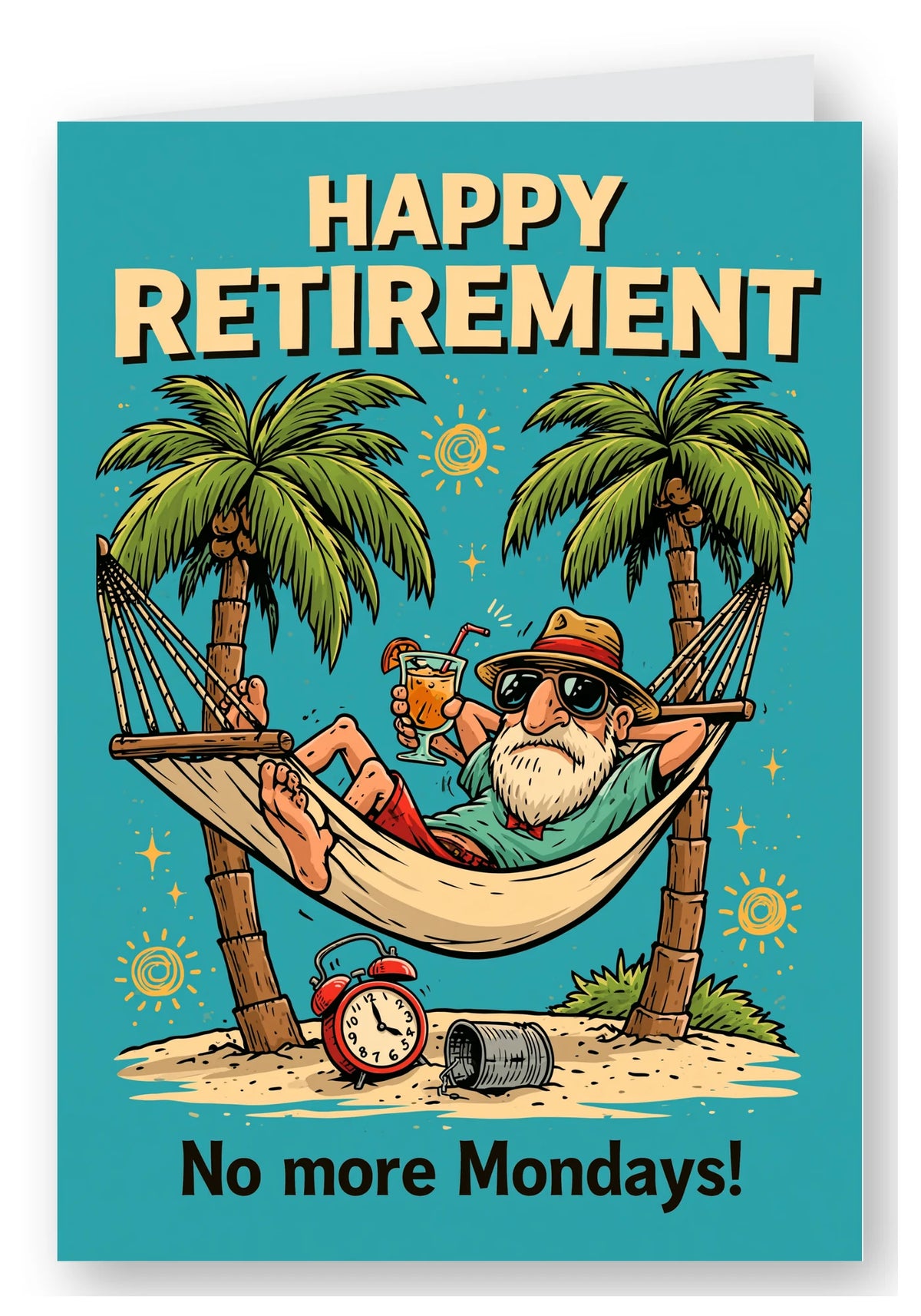 Happy Retirement No More Mondays Card - Beach Hammock