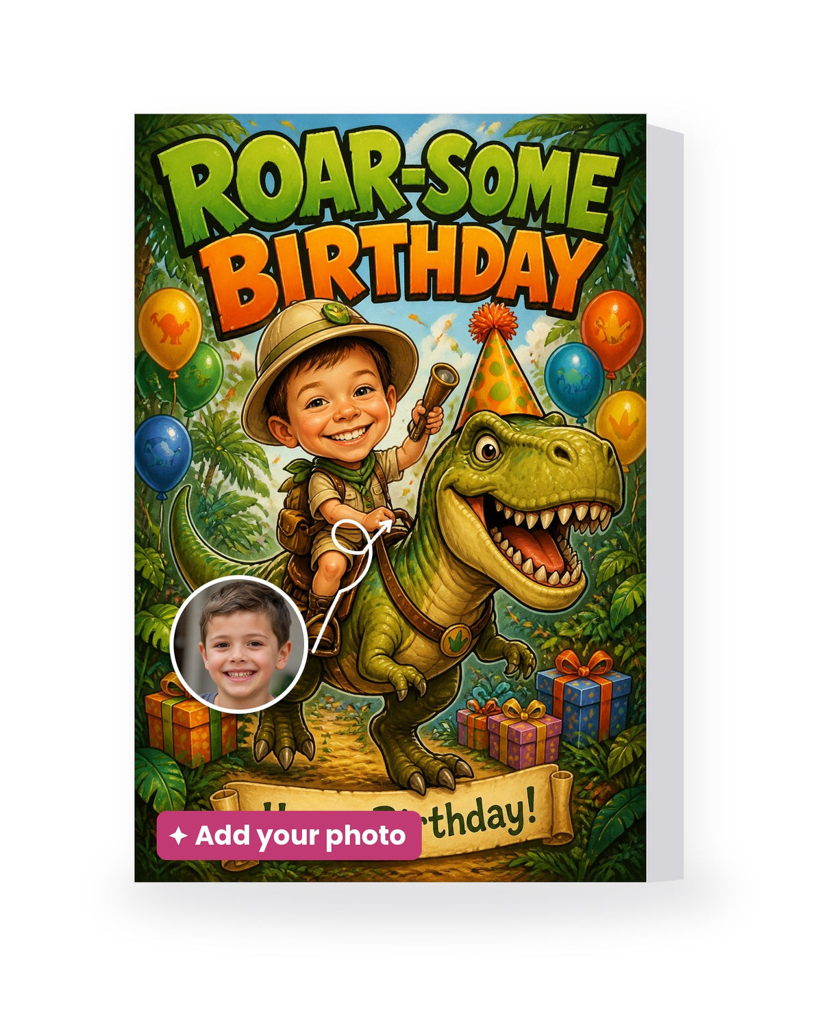 Roar-some Birthday – AI Face Card