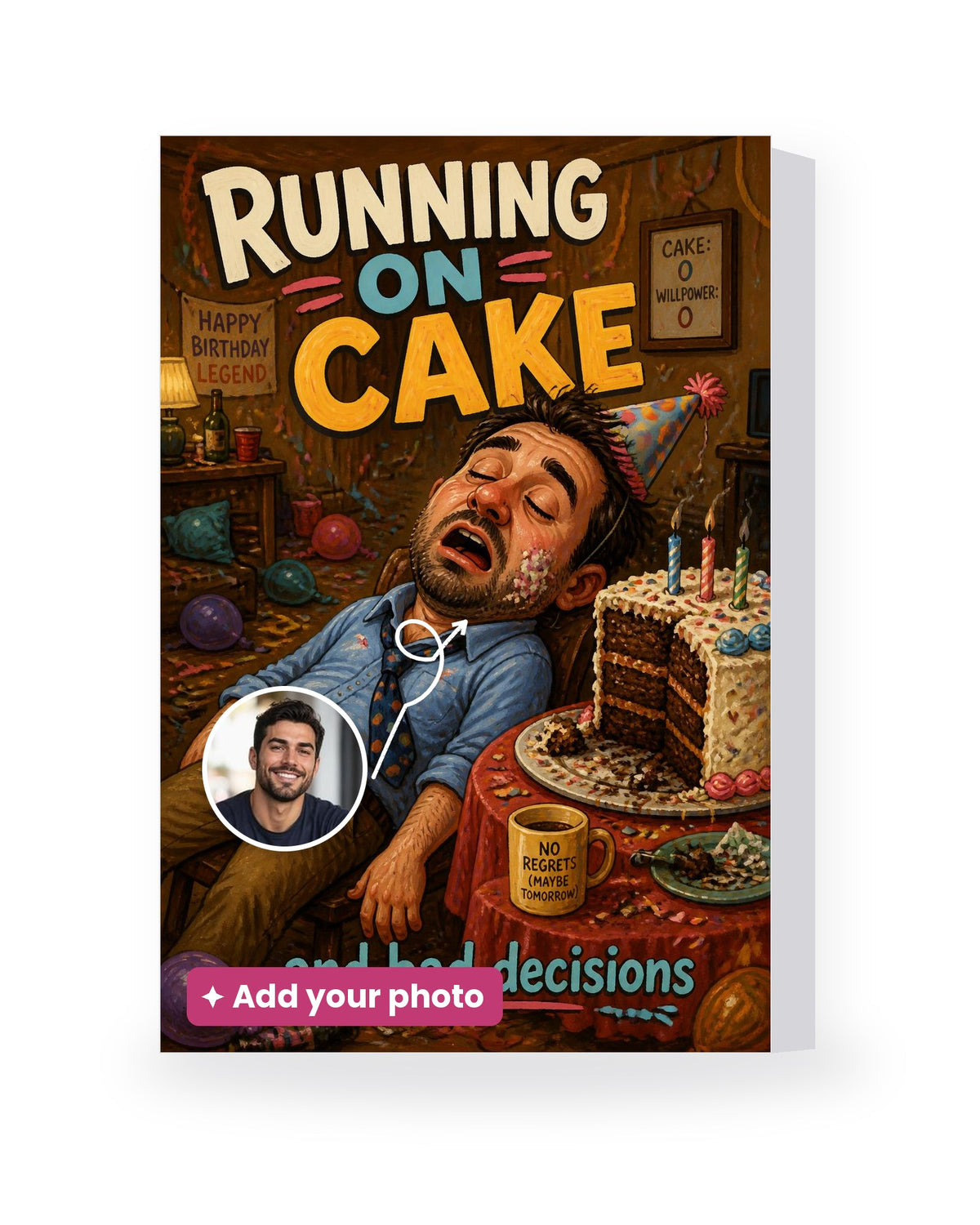 Running on Cake – AI Face Card