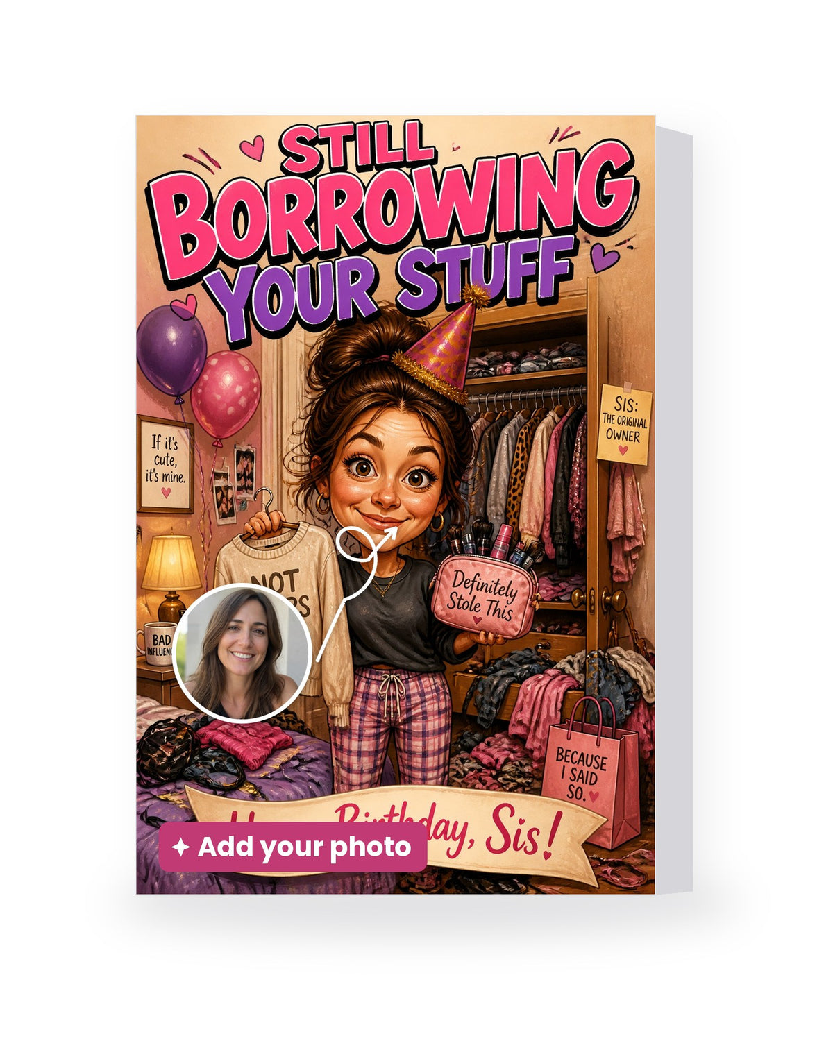 Still Borrowing Your Stuff (Sister) – AI Face Card