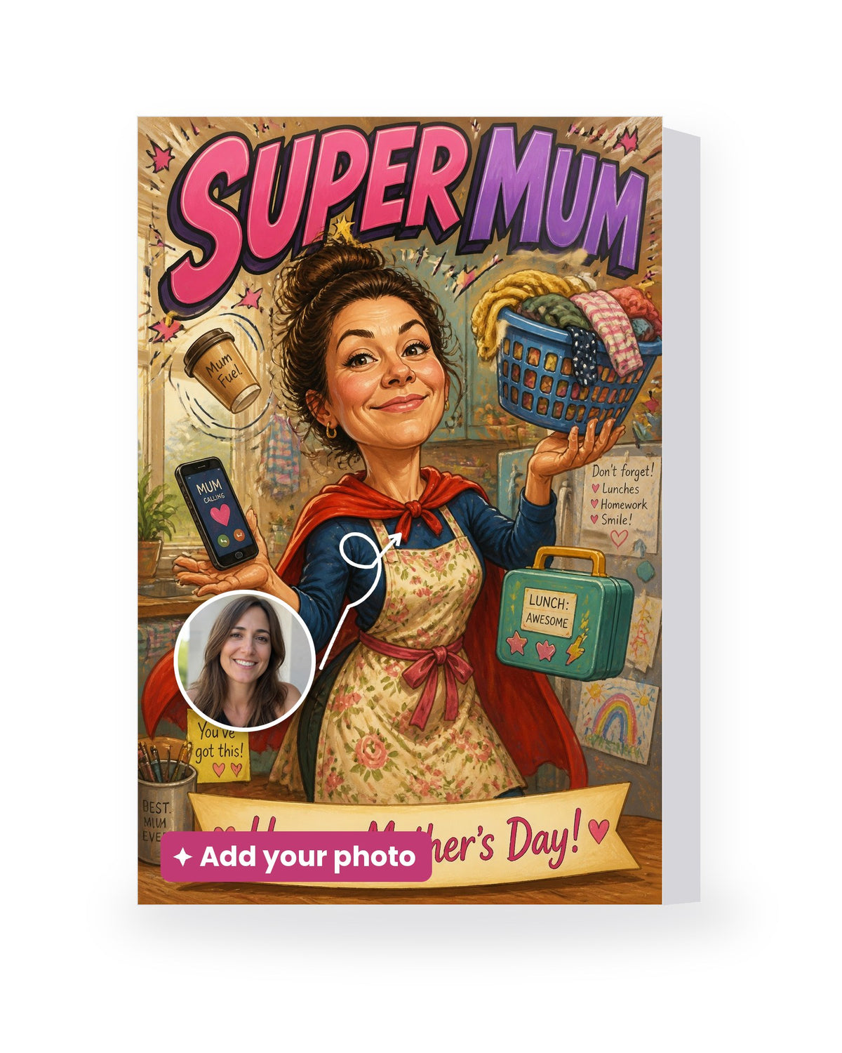 Super Mum – AI Face Card