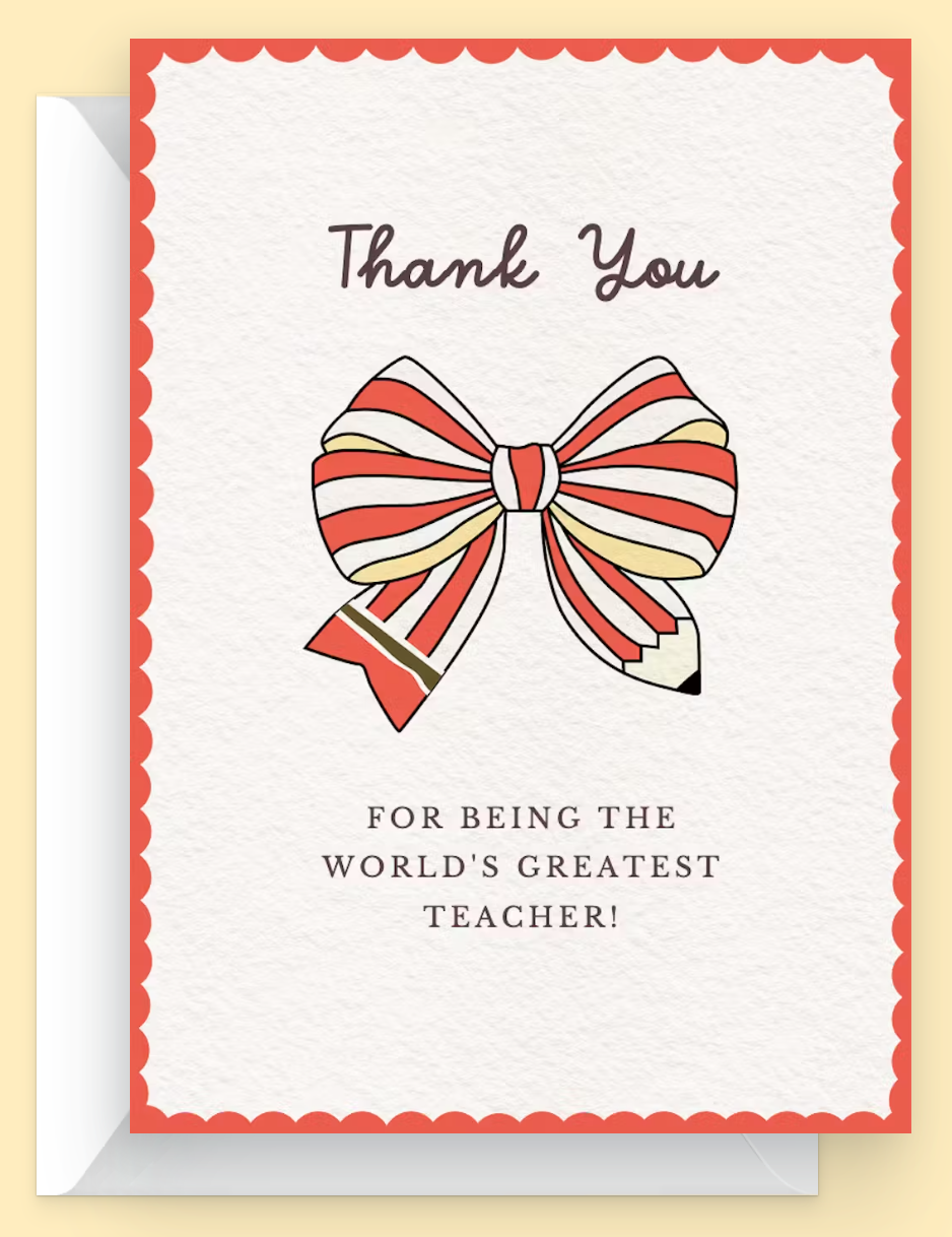 Sharp Minds Thank you card for teacher