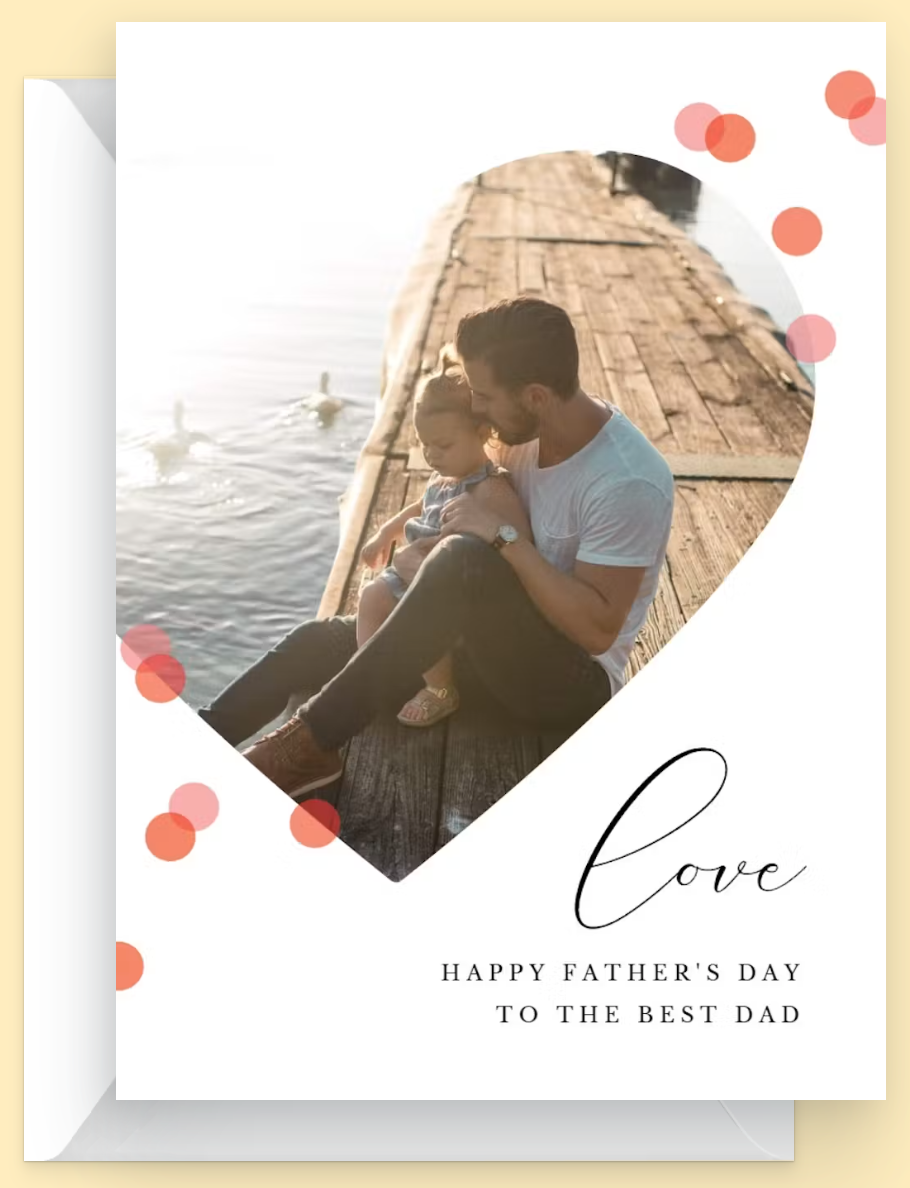 Heart & polka dots Father's day card
