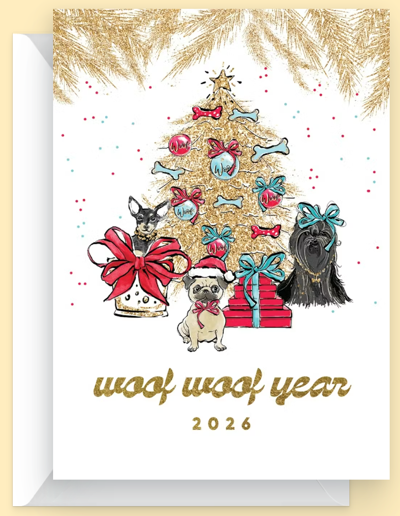 Woof Woof Year New year card