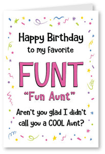 Fun Aunt - Birthday Card