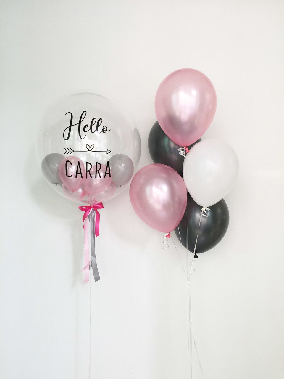 Lavish Pink - Personalized Bubble Balloon Bouquet
