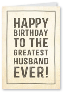 Greatest Husband - Birthday Card