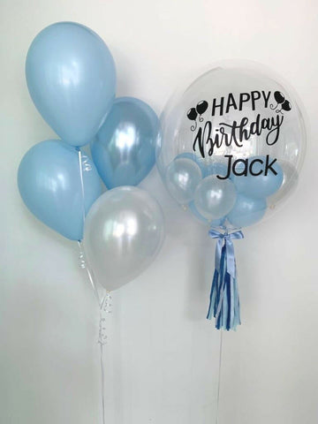 Lavish Blue - Personalized Bubble Balloon Bouquet