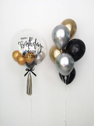 Deluxe Chrome Bubble Balloon Bouquet