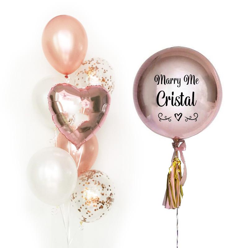 Gold Delight - Personalized Orbs Balloon Bouquet
