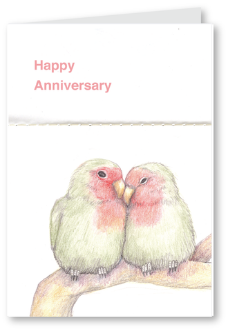 Anniversary birds - happy anniversary card