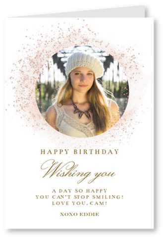 blush-gold-spots Birthday Card