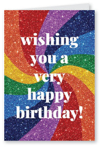 bold-rainbow-glitter Birthday Card