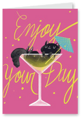 Cocktail Cat - Birthday Card