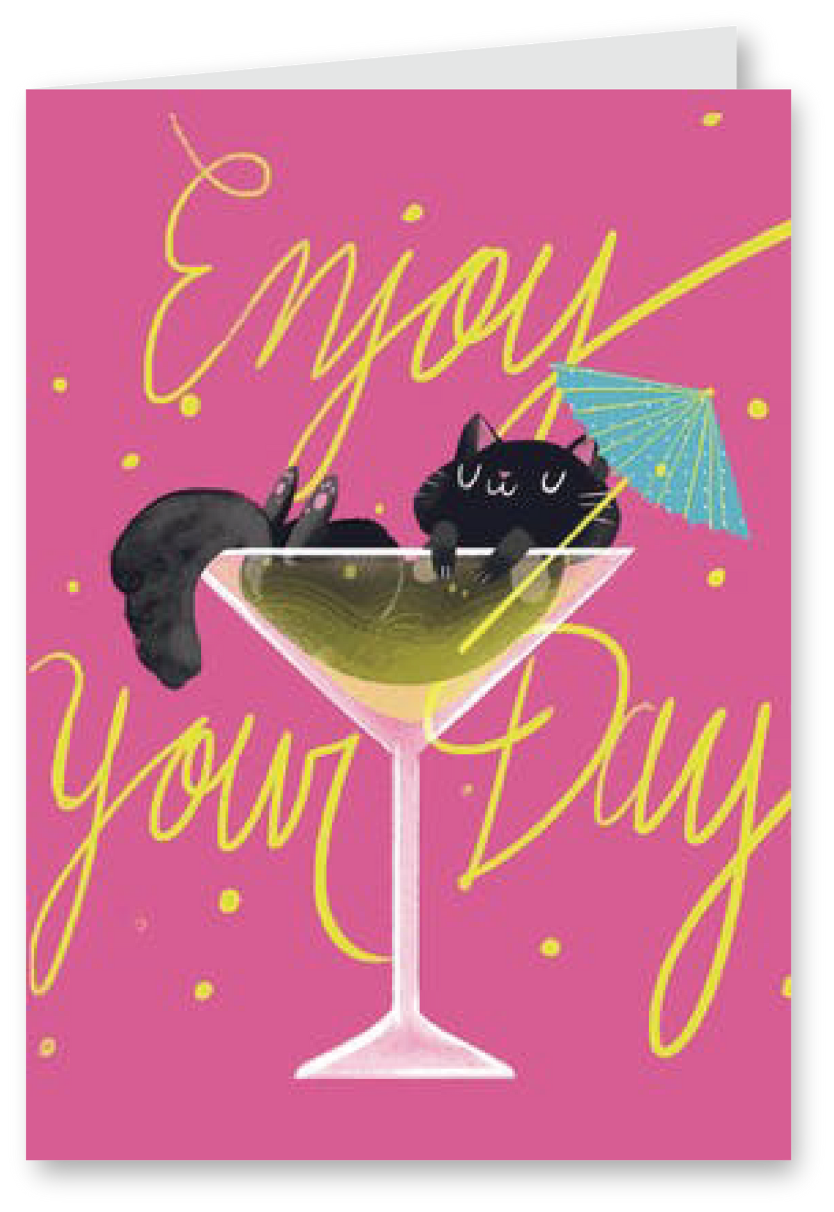 Cocktail Cat - Birthday Card