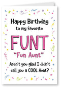 Fun Aunt - Birthday Card